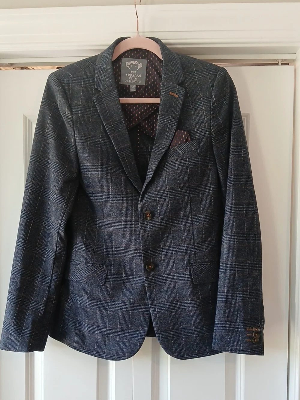 Appaman Navy & Gray Plaid Boys Size 16 Sport Coat Preppy